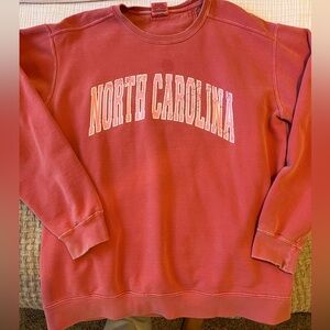 Comfort Colors Vintage Pink “North Carolina” crew neck size L